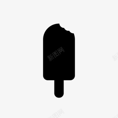 冰淇淋棒咬过的甜点图标图标