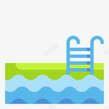 泳池矢量图游泳池运动163平坦图标图标