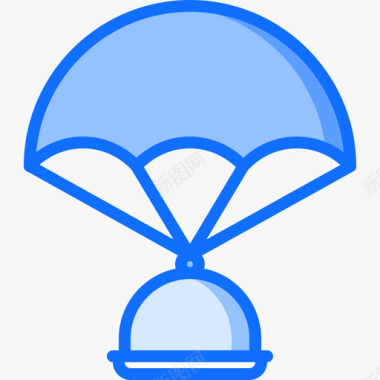 降落伞食物运送52蓝色图标图标