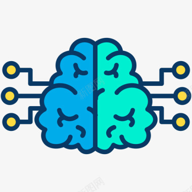 大脑开心大脑机器人10线性颜色图标图标