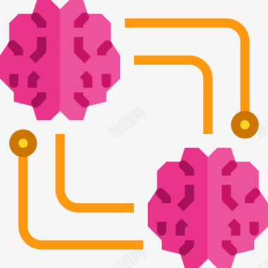 头脑风暴大脑概念3扁平图标图标