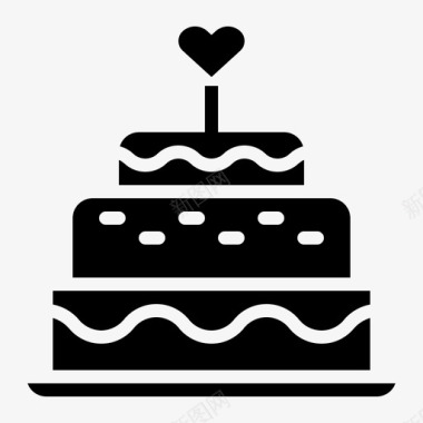 结婚蛋糕生日糖果和糖果图标图标