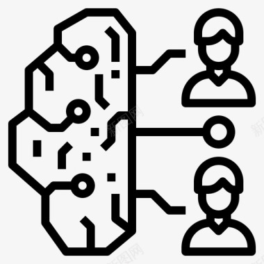 头脑主题头脑风暴管理74线性图标图标
