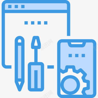 网页优化远程网页和优化3蓝色图标图标