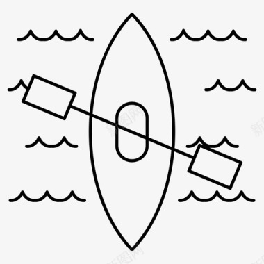 划船远足游泳图标图标