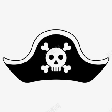 海盗帽骷髅头海盗偶像图标图标