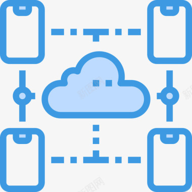 云计算背景云计算云技术24蓝色图标图标