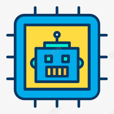 骷髅机器人Cpu机器人10线性颜色图标图标