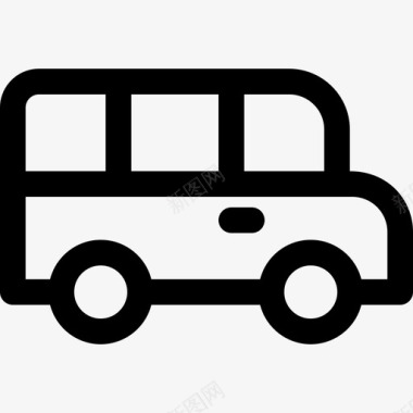 公共交通标识面包车公共交通4直达图标图标