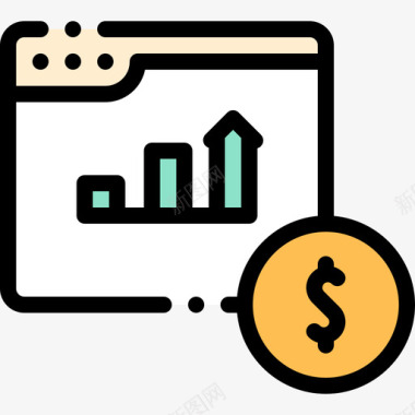 报告PNG报告营销123线性颜色图标图标