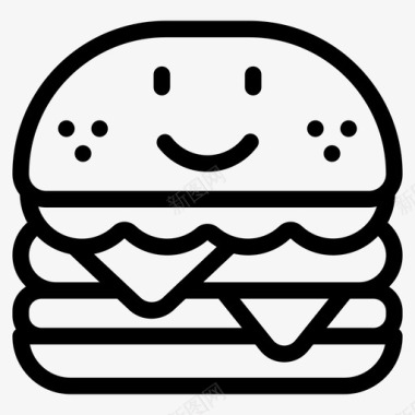 Cheeseburgerkawaii汉堡cheeseburger情感图标图标