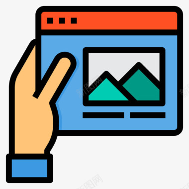 旅游网站类型7线颜色图标图标