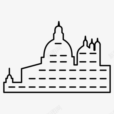 寺庙建筑城市图标图标