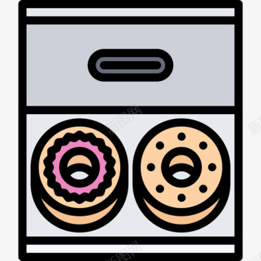 甜甜圈面包房109彩色图标图标