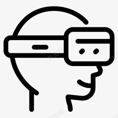虚拟现实头部头盔图标图标