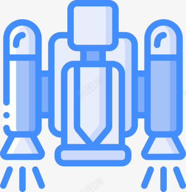 喷气背包科幻蓝色图标图标