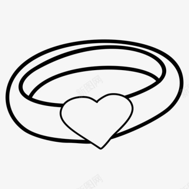 结婚戒指订婚戒指心形戒指图标图标
