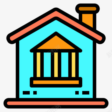 home标志Bankhome67线性颜色图标图标