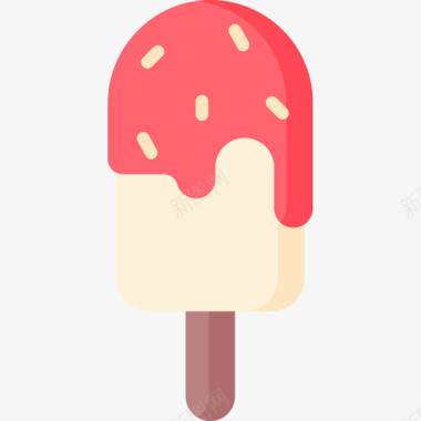 冰激凌棒甜点和糖果10扁平图标图标