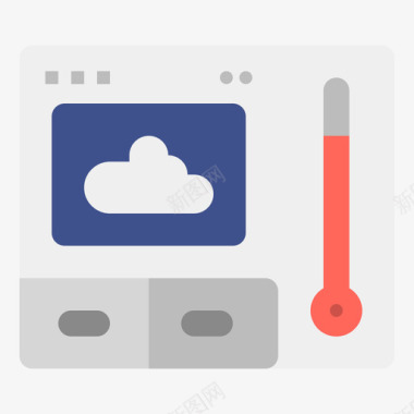 温度计全球变暖10扁平图标图标