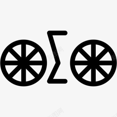 自行车交通工具两个轮胎图标图标