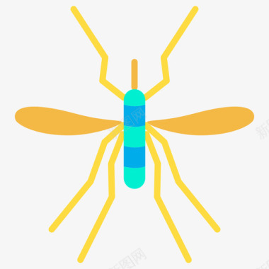 昆虫黑白蚊子昆虫34扁平图标图标