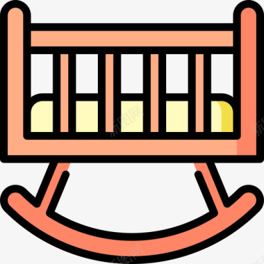 婴儿设计婴儿床婴儿玩具10线性颜色图标图标