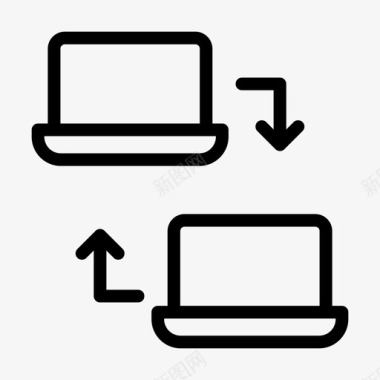 共享未来数据共享计算机交换图标图标