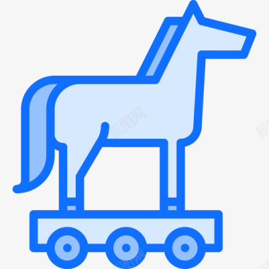 特洛伊木马数据保护34蓝色图标图标