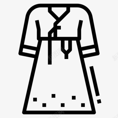 韩服服装连衣裙图标图标