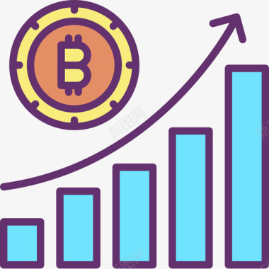 进度报告报告比特币加密货币4线性颜色图标图标