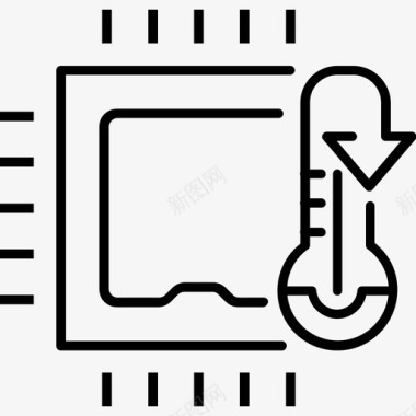 岩浆冷却处理器冷却计算机设备图标图标