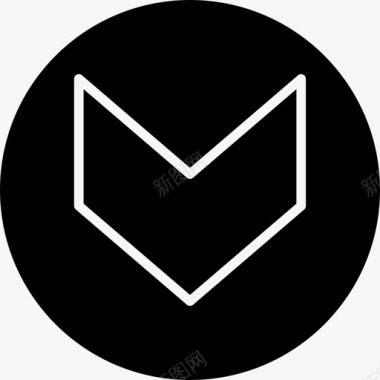 V箭头箭头V形方向图标图标
