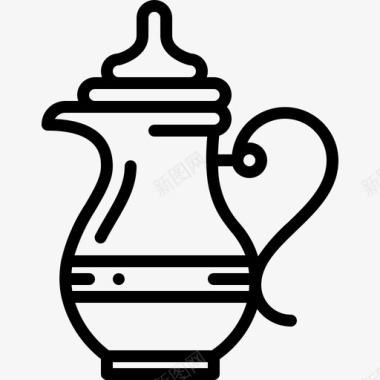 传统狮子茶壶阿拉伯饮料图标图标
