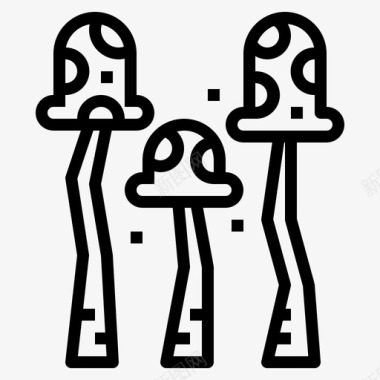 蘑菇鹅膏菌真菌图标图标