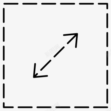 矢量虚线底纹展开箭头调整大小图标图标