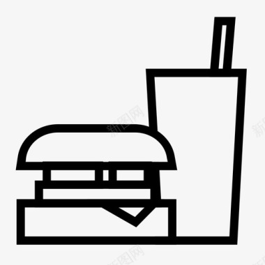 汉堡饮料吃图标图标