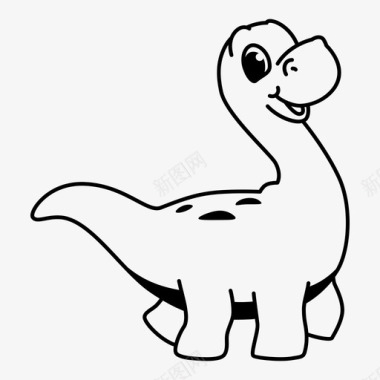 恐龙麻龙长颈龙图标图标