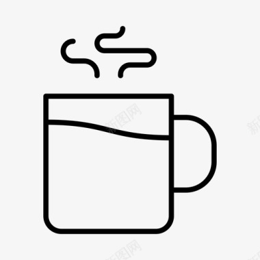 咖啡杯饮料黑色长款图标图标