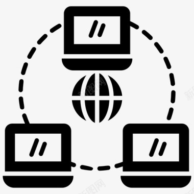 植入广告共享网络数据共享全球网络图标图标