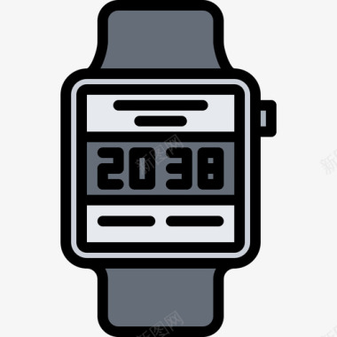 数字2创意素材数字手表旧设备2彩色图标图标