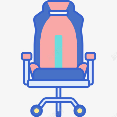 游戏椅电子竞技3线性颜色图标图标