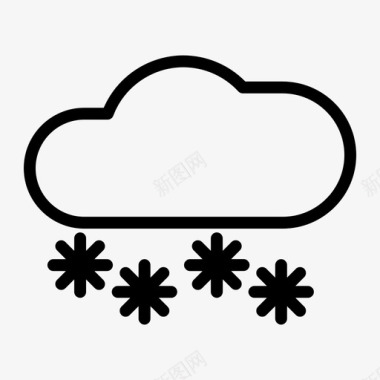 雪云元素阴天图标图标