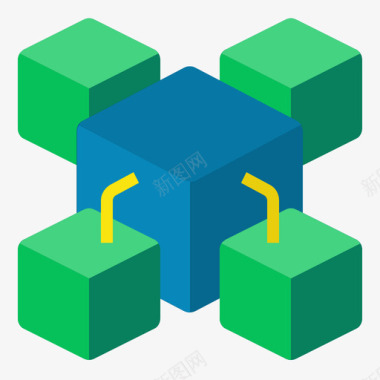 互联网区块链区块链技术颠覆3扁平图标图标