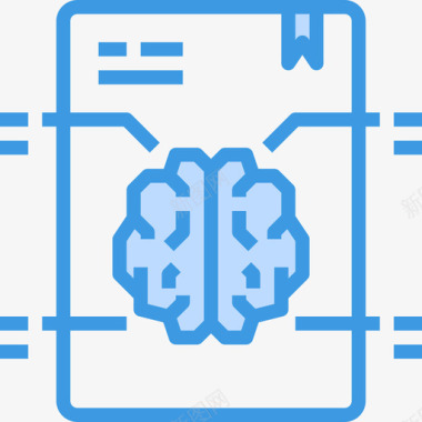 文件大脑概念5蓝色图标图标