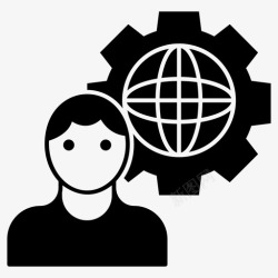 整合项目全球管理全球整合国际商人图标高清图片