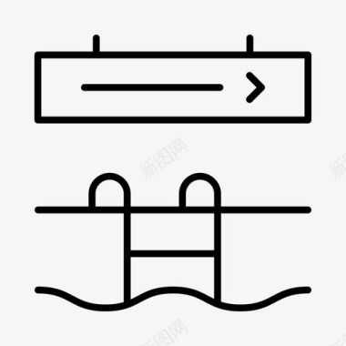 夏季宣传海报游泳池水上水上中心图标图标
