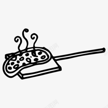 披萨食品手绘图标图标