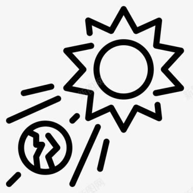 公共环境标识太阳生态环境4线性图标图标