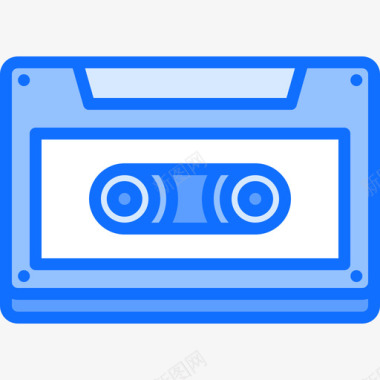 盒式磁带旧设备3蓝色图标图标